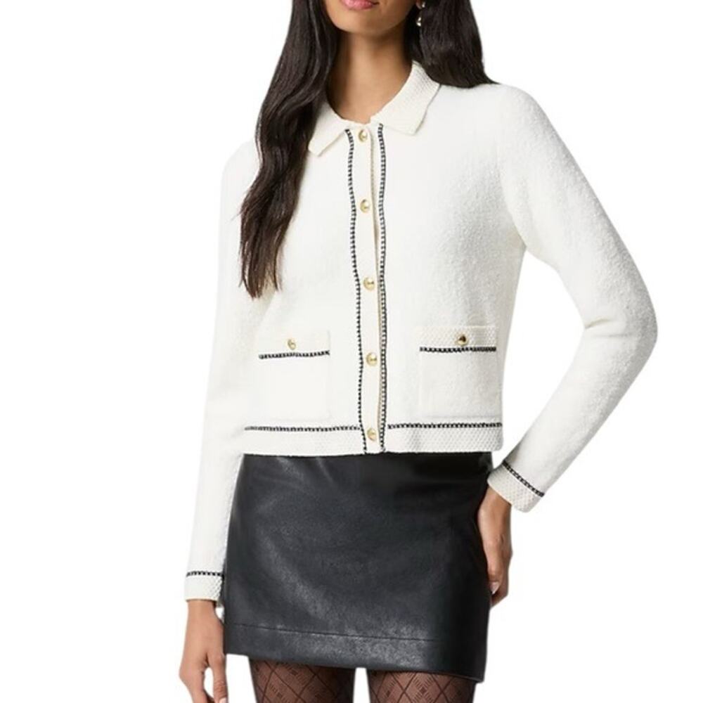 J.Crew Factory Boucle Lady Cardigan Sweater Wool Blend Office Preppy Fall Work L